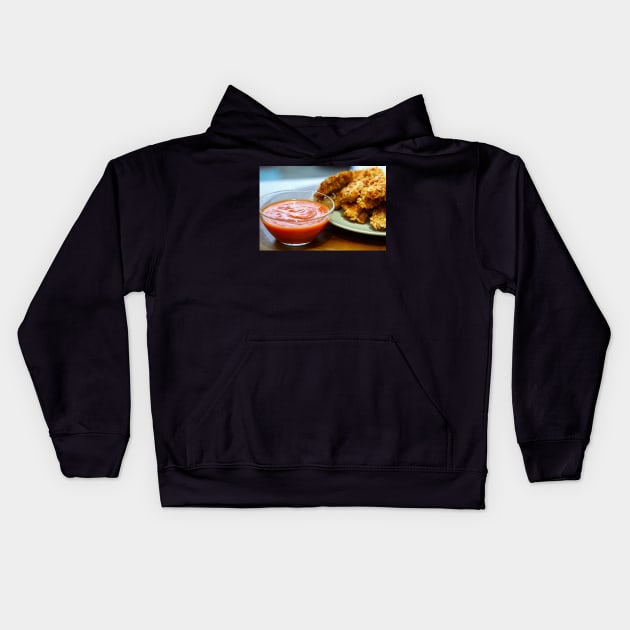 Chicken crisps with sauce Kids Hoodie by naturalis